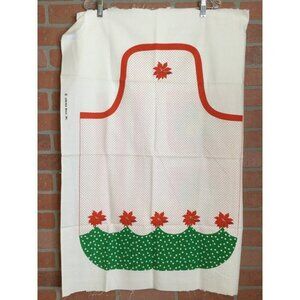 Vintage Christmas Apron Fabric Panel Pattern Instructions Springs Mills